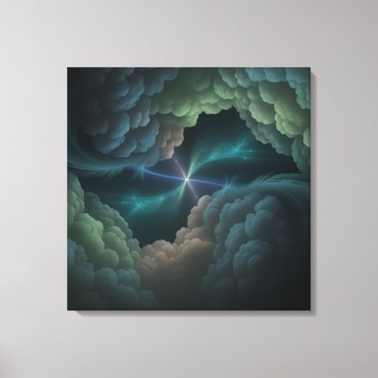 Abstrakte kosmische Wolken-Wandkunst auf Leinwand (Vorderseite)