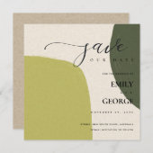 ABSTRAKTE KRAFT CHIC LIME GRÜNE SAVE THE DATE KART DANKESKARTE (Vorne/Hinten)