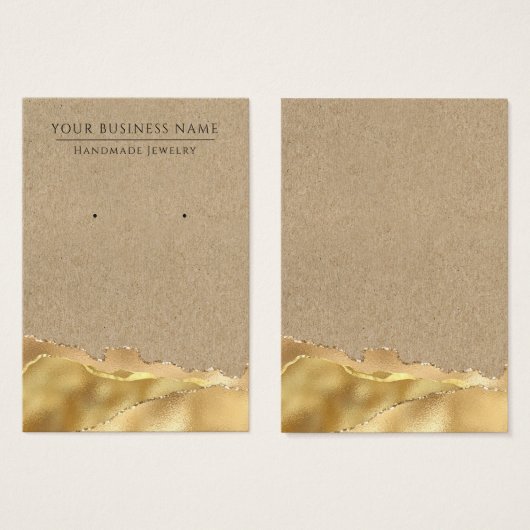 Abstrakte Kraft Gold Earring Display Cards (Vorne & Hinten)