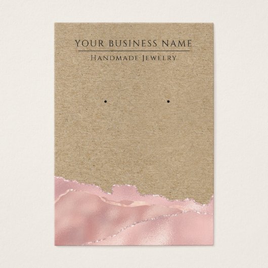 Abstrakte Kraft-Rose-Gold-Earring-Display-Cards (Vorderseite)