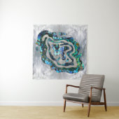 Abstrakte Kräuselungs-Ohrschnecke und Perlmutt Wandteppich (Beispiel (Horizontal))