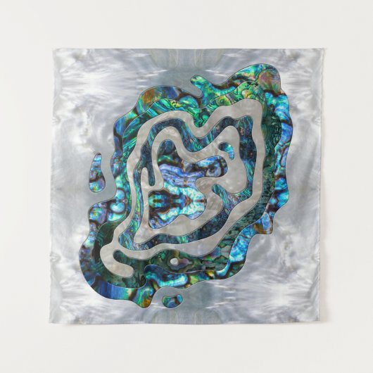 Abstrakte Kräuselungs-Ohrschnecke und Perlmutt Wandteppich (Vorderseite)