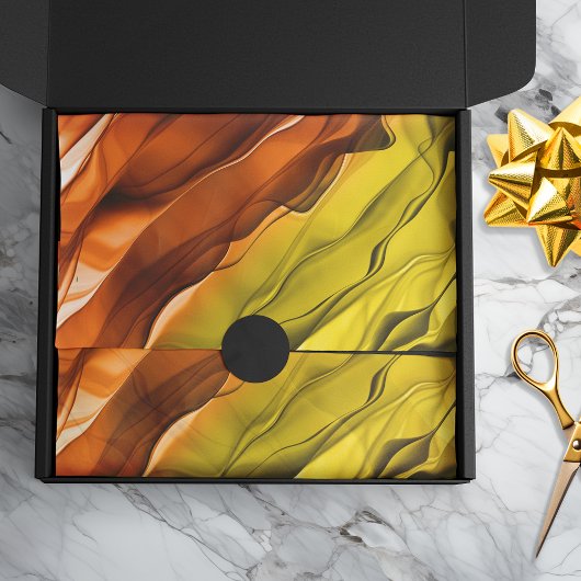 Abstrakte Krawatte Färben orangefarbene Gelbfahrze Seidenpapier