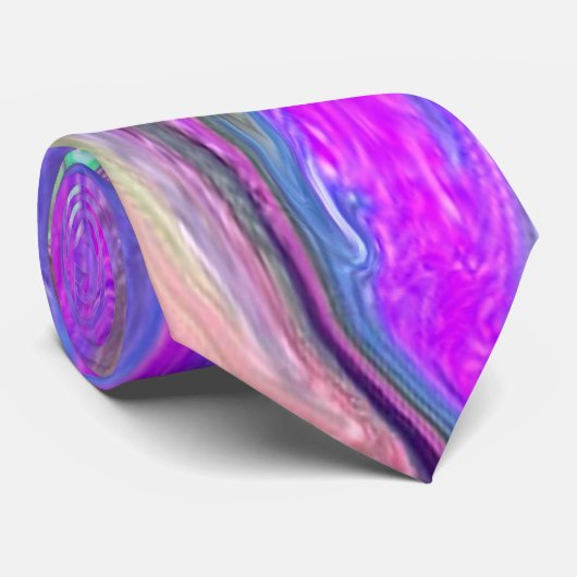 Abstrakte Krawatte für Männer in flüssiger Farbe (Gerollt)