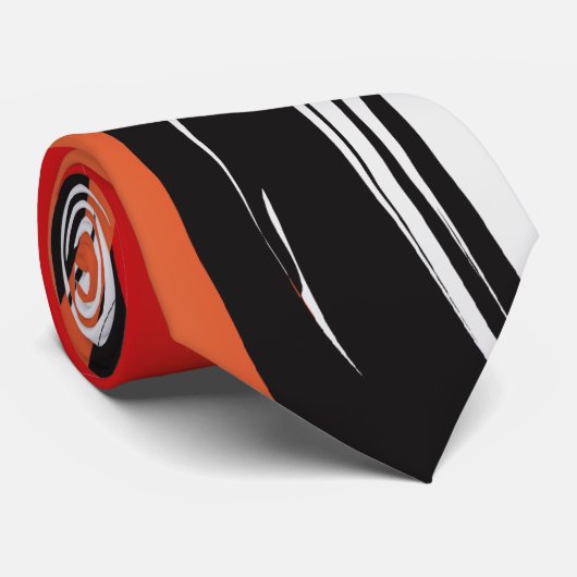 Abstrakte Krawatte Rot und Weiß (Gerollt)