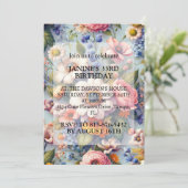 Abstrakte Kreative Blume Kunst Geburtstagsparty Einladung (Stehend Vorderseite)