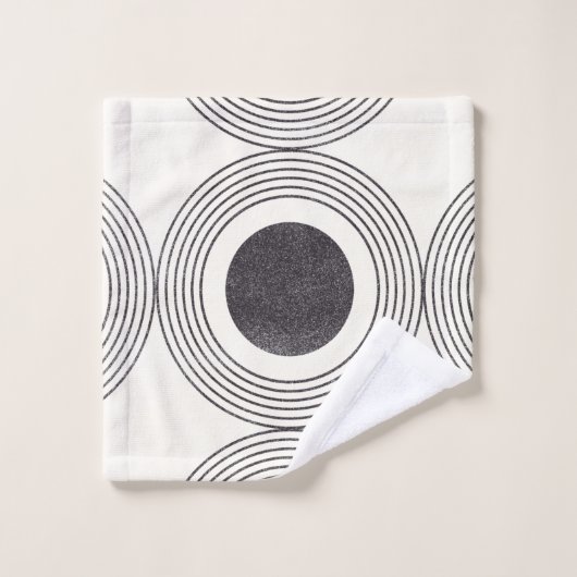 Abstrakte Kreisbildung Badhandtuch Set (Waschlappen)