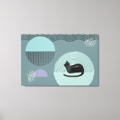 Abstrakte Kreise Cat Resting Canvas Print Leinwanddruck (Vorderseite)