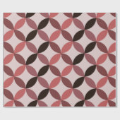 Abstrakte Kreise des Mitteljahrhunderts Braunkoral Geschenkpapier (Flach)