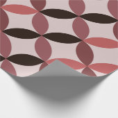 Abstrakte Kreise des Mitteljahrhunderts Braunkoral Geschenkpapier (Ecke)