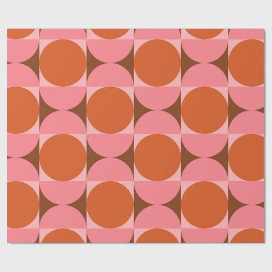 Abstrakte Kreise des mittleren Jahrhunderts rosa u Geschenkpapier (Flach)