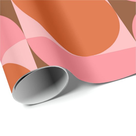 Abstrakte Kreise des mittleren Jahrhunderts rosa u Geschenkpapier (Rolleneckpunkt)