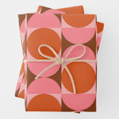 Abstrakte Kreise des mittleren Jahrhunderts rosa u Geschenkpapier Set (Beispiel)