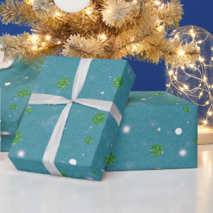 Abstrakte Kreise Glitzern Gold Grün Weihnachten Geschenkpapier