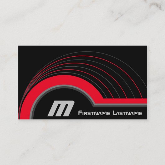 Abstrakte Kreise graurote Farbtöne in elegantem Sc Visitenkarte (Vorderseite)