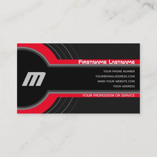 Abstrakte Kreise graurote Farbtöne in elegantem Sc Visitenkarte (Rückseite)