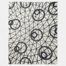 Abstrakte Kreise in Schwarz und Weiß Fleecedecke