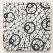 Abstrakte Kreise in Schwarz und Weiß Getränkeuntersetzer (Vorderseite)