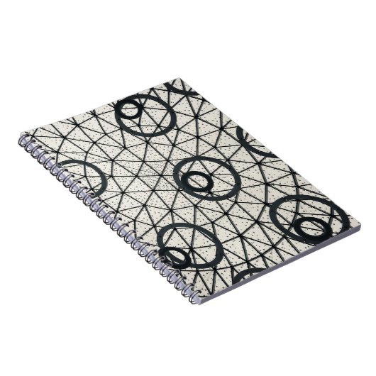 Abstrakte Kreise in Schwarz und Weiß Notizblock (Rechte Seite)