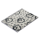 Abstrakte Kreise in Schwarz und Weiß Notizblock (Linke Seite)