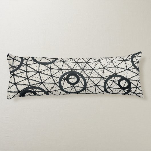 Abstrakte Kreise in Schwarz und Weiß Seitenschläferkissen (Rückseite)