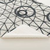 Abstrakte Kreise in Schwarz und Weiß Sherpadecke (3/4)