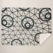 Abstrakte Kreise in Schwarz und Weiß Sherpadecke (Vorderseite (Horizontal))