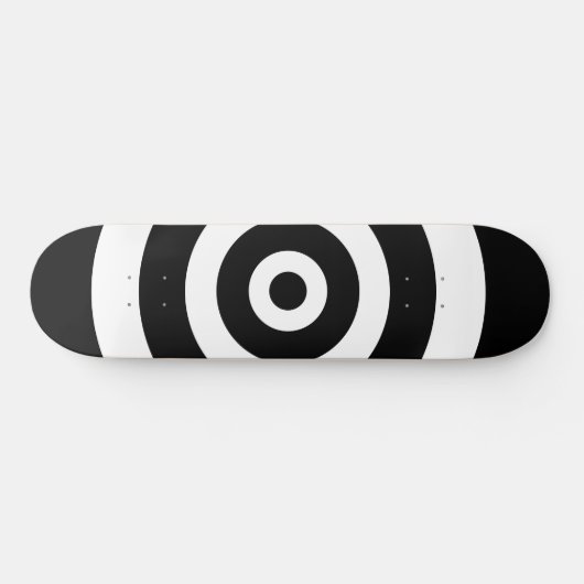 Abstrakte Kreise in Schwarzweiß-Skateboard Skateboard (Horizontal)