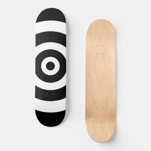 Abstrakte Kreise in Schwarzweiß-Skateboard Skateboard (Vorderseite)