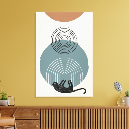 Abstrakte Kreise Kat 2 Canvas Print Leinwanddruck (Insitu (Wohnzimmer))