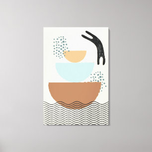 Abstrakte Kreise Katze 1 Canvas Print Leinwanddruck