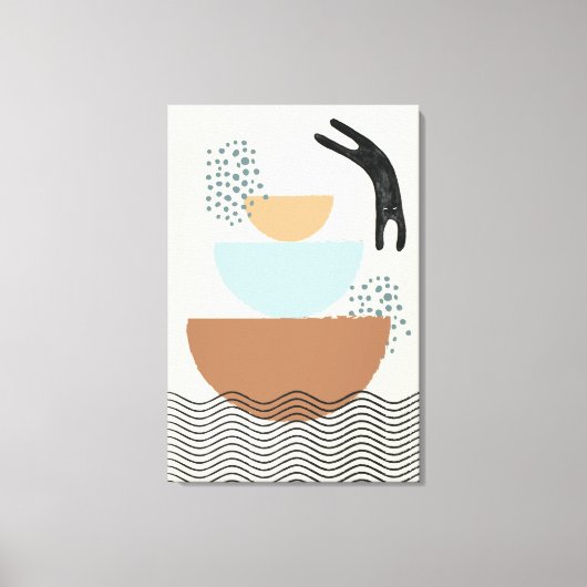 Abstrakte Kreise Katze 1 Canvas Print Leinwanddruck (Vorderseite)