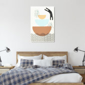 Abstrakte Kreise Katze 1 Canvas Print Leinwanddruck (Insitu (Schlafzimmer))