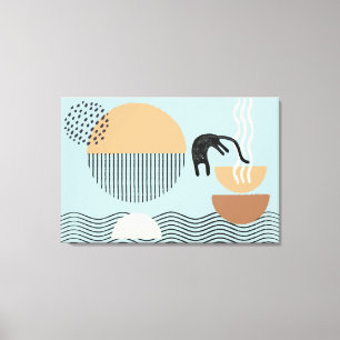 Abstrakte Kreise Katze 9 Canvas Print Leinwanddruck