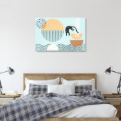 Abstrakte Kreise Katze 9 Canvas Print Leinwanddruck (Insitu (Schlafzimmer))