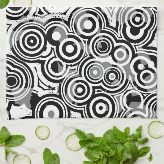 abstrakte Kreise Küchentuch (Gefaltet)