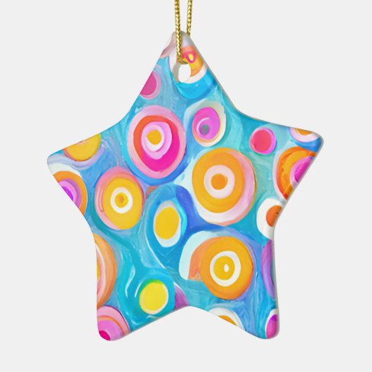 Abstrakte Kreise Kunst Moderne Farben Keramik Ornament (Links)