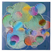 Abstrakte Kreise mehrfarbig Fliese (Vorderseite)