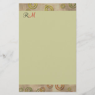Abstrakte Kreise Mit Monogramm Stationärminze Gr Briefpapier