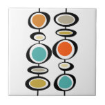 Abstrakte Kreise Mitte des Jahrhunderts Moderne fa Fliese<br><div class="desc">Diese fabelhafte,  moderne Zierkachel mit zwei Sets abstrakter Hängekreise in den türkisblauen Farbtönen,  zwei Farbtönen Orange,  Creme,  Avocadogrün,  Gold und Schwarz. Dies wird eine farbenfrohe Ergänzung zu Ihrer Wohngestaltung!</div>