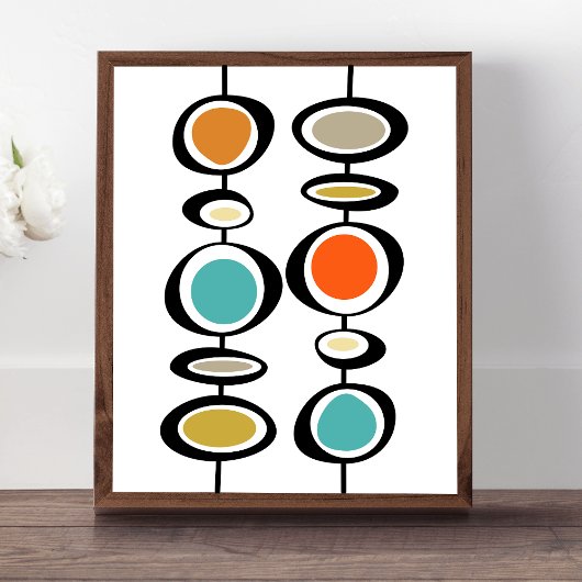 Abstrakte Kreise Mitte des Jahrhunderts Moderne fa Poster