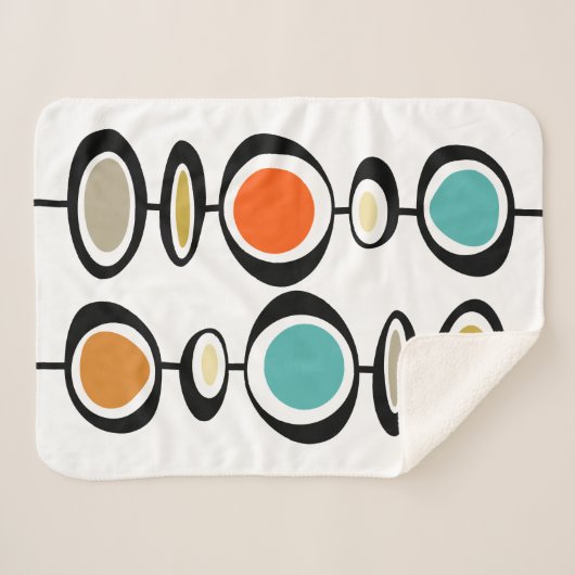 Abstrakte Kreise Mitte des Jahrhunderts Moderner R Sherpadecke (Vorderseite (Horizontal))