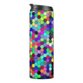 Abstrakte Kreise Monogram Thermal Tumbler Thermosbecher (Nach rechts gedreht)