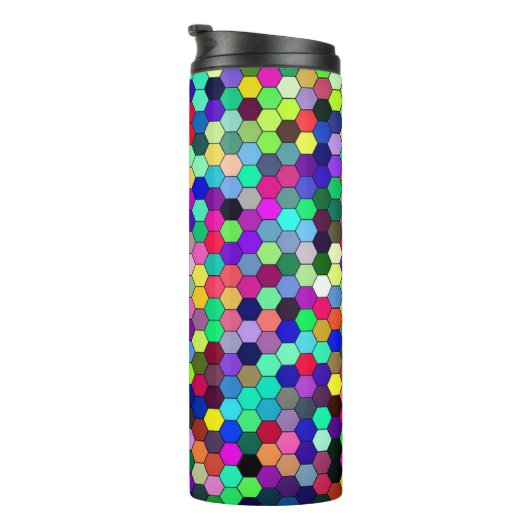 Abstrakte Kreise Monogram Thermal Tumbler Thermosbecher (Nach rechts gedreht)