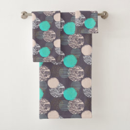 Abstrakte Kreise Muster Handtuch-Set Badhandtuch Set