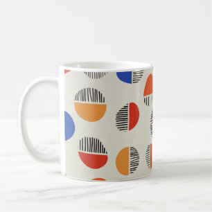 Abstrakte Kreise nahtlos Muster, Hintergrund mit Kaffeetasse