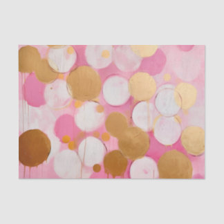 Abstrakte Kreise rosa und goldfarbene Decoupage Seidenpapier
