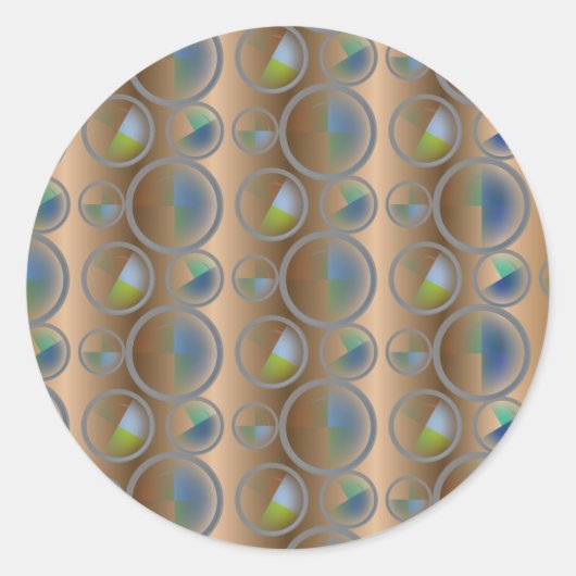 Abstrakte Kreise Runder Aufkleber (Vorderseite)
