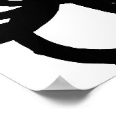 Abstrakte Kreise Schwarz auf weißem Druck Poster (Ecke)