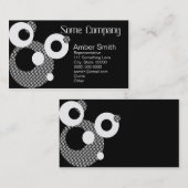 Abstrakte Kreise schwarz und weiß Visitenkarte (Vorne/Hinten)